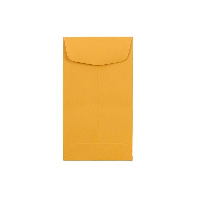JAM Paper #6 Coin Business Envelopes 3.375 x 6 Brown Kraft Manila 1623992I