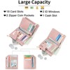 Clotth Small Wallets for Women - RFID Blocking Leather Bifold Double Zipper Wallet,Card Case Purse with 2 ID Windows - 4 of 4