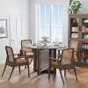 SpassWay 30"H Rattan Round Wood Dining Table Kitchen Table Conference Table with Criss Cross Legs - 3 of 4