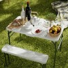 Resenkos Portable Folding Camping RV Picnic Table and Bench Set,White - 2 of 4
