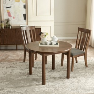 Round Dining Table for 4, Farmhouse Kitchen Table, Wooden Circle Dinner Room Table - 1 of 4