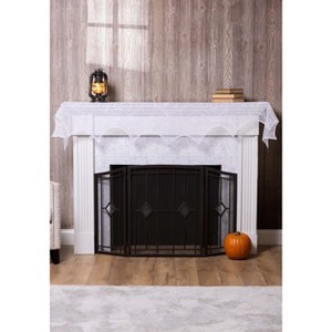 HalloweenCostumes.com One Size Fits Most White Spider Web Mantel Scarf Halloween Decoration, Scary Creepy Spooky Indoor Fireplace Room Display, White - 1 of 2
