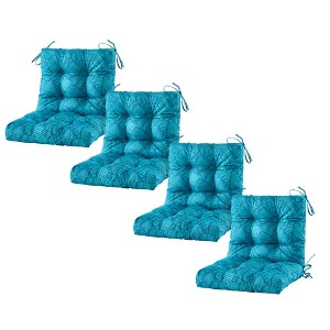 ARTPLAN Seat/Back Outdoor Chair Cushion,Set of 4 Patio Chair Cushion with Tie,Tufted Replacement for Patio Furniture,40x20x4 Inches,4 Count - 1 of 4