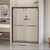 NicBex Shower Door 76"H Semi-Frameless Shower Doors Double Sliding Shower Door with 5/16" (8mm) Thick Clear Tempered Glass Door, Matte Black - 3 of 4