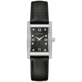 Caravelle designed by Bulova Ladies' Classic Crystal 3-Hand Quartz Watch, Rectangle Case