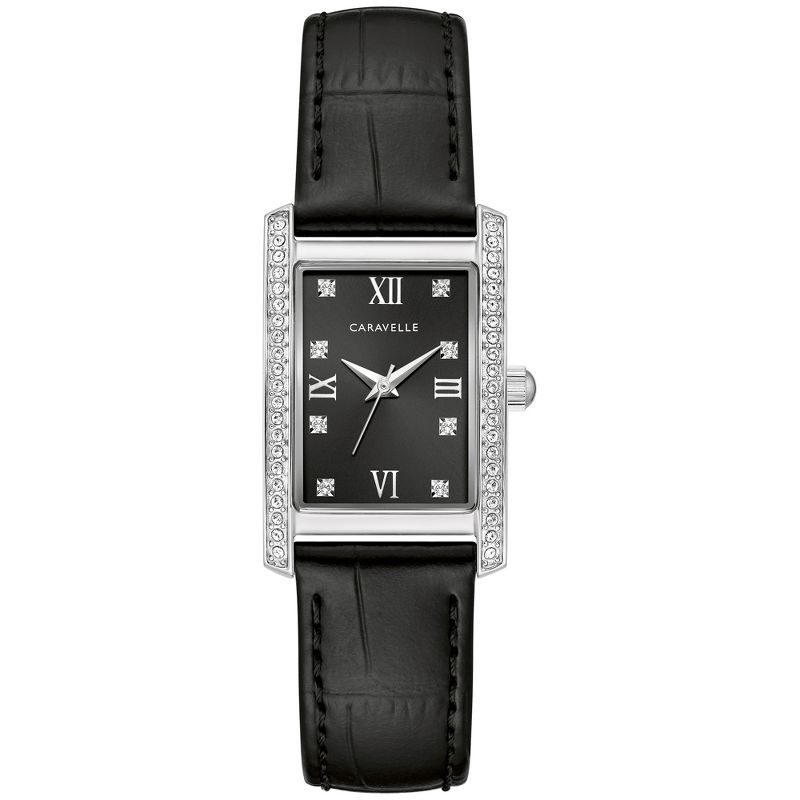 Caravelle designed by Bulova Ladies' Classic Crystal 3-Hand Quartz Watch, Rectangle Case, 1 of 5