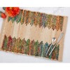 Saro Lifestyle Rainbow Rhythm Banded Placemat (Set of 4), Multicolored, 14"x20" - 4 of 4