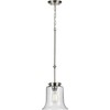 Progress Lighting Winslett 1-Light Mini-Pendant, Matte Black, Seeded Glass Shade - 3 of 3