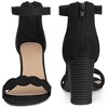 Perphy Women's Scalloped Chunky Heels Ankle Strap Sandals - 3 of 4
