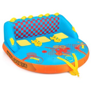 Costway Towable Tube for Boating 3 Riders with Front & Back Tow Points for Towing Rider - 1 of 4