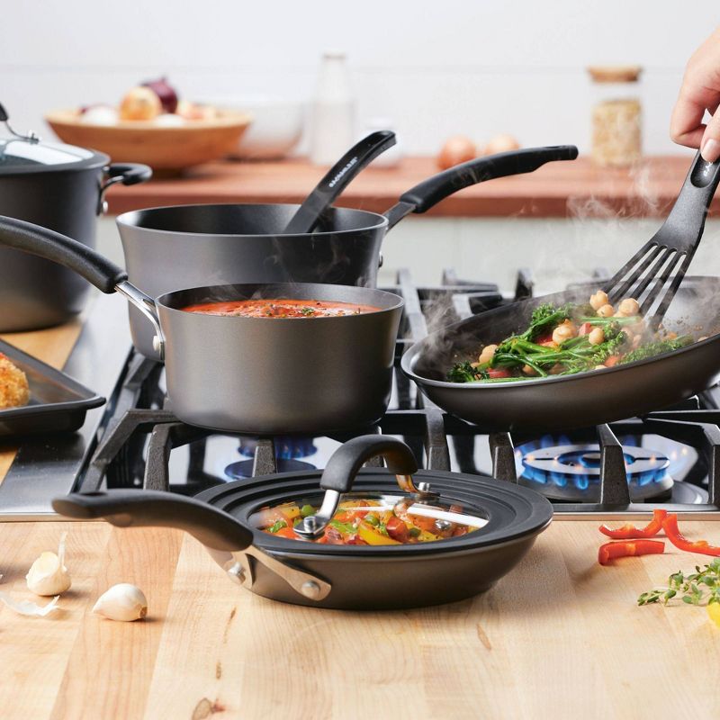Rachael Ray Cook + Create 10pc Hard Anodized Nonstick Cookware Set with Black Handles, 2 of 12
