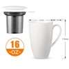 COZONY 16oz Ceramic Tea Cup with Removable Infuser and Lid — Microwave Safe Mug for Loose Leaf Tea, Coffee, Cocoa, Milk, Gift for Tea Lovers - 2 of 4