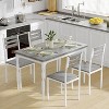 Industrial 5-Piece Dining Table Set for 4 with Cushioned Chairs – Kitchen Table Set with Spiral Leg Design Table & Chairs - 4 of 4