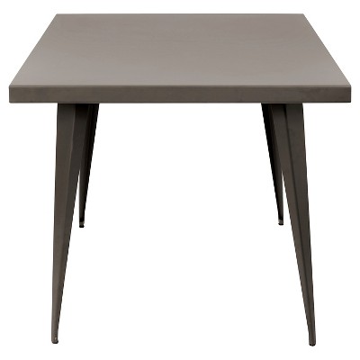 Austin 32" Gray Metal Square Industrial Dining Table