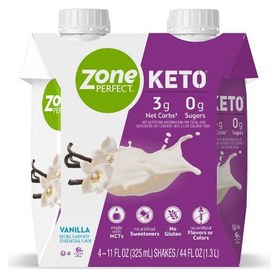 Zone Perfect Keto Ready To Drink Shake - Vanilla - 4pk/44 fl oz