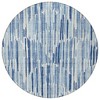 Navy Blue And Sky Blue Abstract Washable Indoor Outdoor Area Rug - 4 of 4