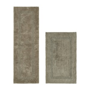 Lux Premium 100% Cotton Tufted Solid Reversible 2 Piece Bath Rug Set – Ultra-Soft, Water-Absorbent, Durable, Machine Washable Bathroom Rug - 1 of 4