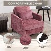 CAVINAS Chenille Tufted Accent Chair with Wood Legs and Studded Detail, Upholstered Armchair for Living Room, Bedroom or Office - 4 of 4