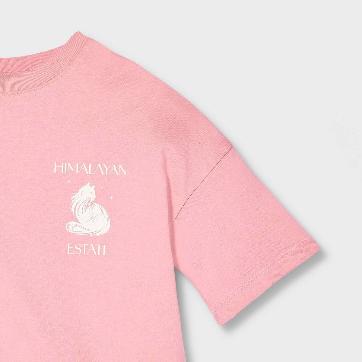 Girls' Short Sleeve Boxy 'Cat' Graphic T-Shirt - Cat & Jack™ Blush Pink - thumbnail 4