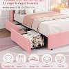 TackView Bed Frame with Storage Headboard,Boucle Upholstered Platform Bed with 2 Drawers, Chic Wavy Headboard with Bookcase, No Box Spring Needed - 4 of 4