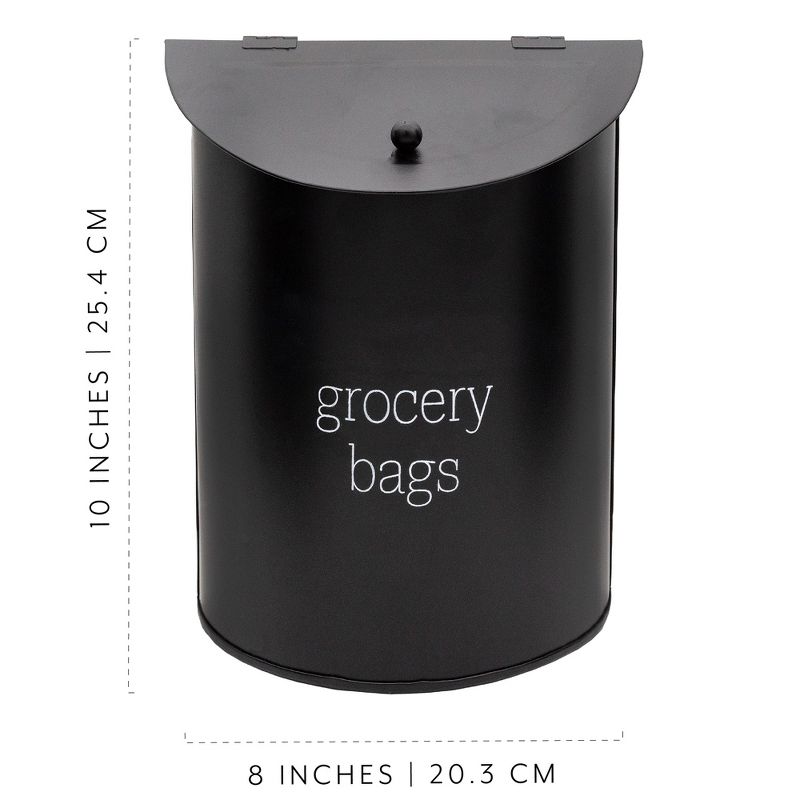 AuldHome Design Enamelware Grocery Bag Holder; Wall-Mounted Modern Farmhouse Style Plastic Bag Dispenser, 3 of 8