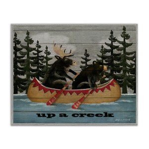 Stupell Industries Up A Creek Woodland Cabin Canoe Framed Giclee Art - 1 of 4