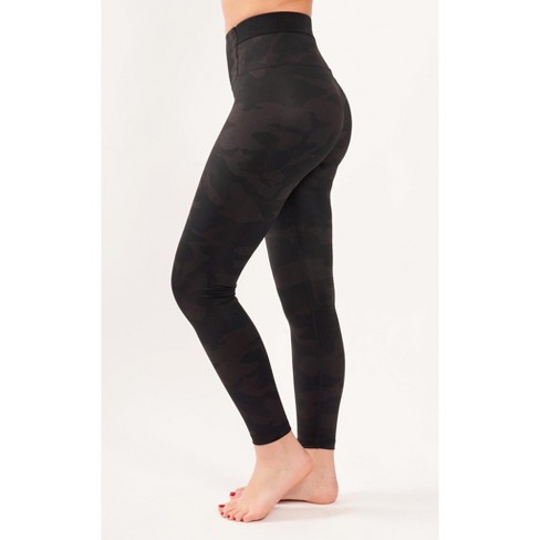 Yogalicious - Women's Lux Camo Ankle Legging With Supportive Waistband -  Camo Black - X Small : Target