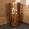 Pavilion Gift Company - Badass Dad - 20 oz Wood Finish Stainless Steel Travel Tumbler - Portable Drinkware - 4 of 4