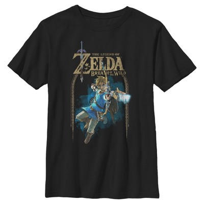 Boy's Nintendo Legend of Zelda Breath of the Wild Arch  T-Shirt - Black - Medium