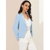INSPIRE CHIC Women's Open Front Office Long Sleeve Lightweight Printed Floral Crop Suit Blazer - 2 of 4