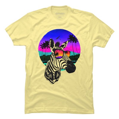 Men's Design By Humans Summer Zebra By clingcling T-Shirt