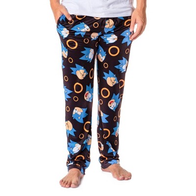 Sonic The Hedgehog Men's Allover Classic Character And Rings Pajama Pants  (lg) Black : Target