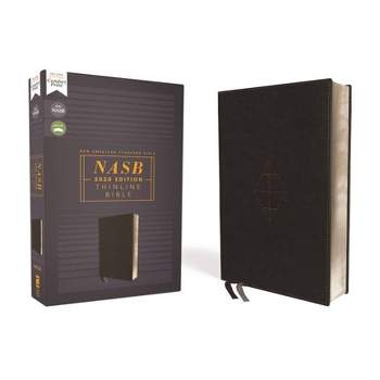 Nasb, Thinline Bible, Leathersoft, Black, Red Letter Edition, 2020 Text, Comfort Print - by  Zondervan (Leather Bound)