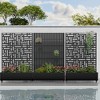 Wooakway 142"W × 72"H Black Rectangle Metal Planter Box with Trellis Raised Garden Bed with Arbor Privacy Screen with Wheels - 2 of 4