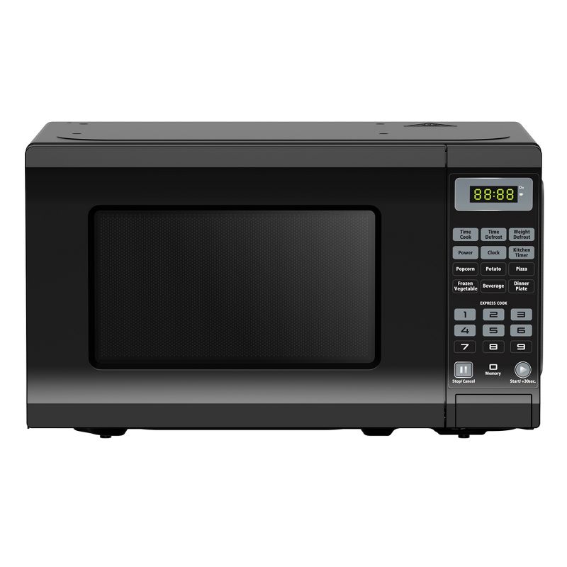 West Bend 700 Watt Compact Easy to Use Small Microwave Countertop Oven Kitchen Appliance with 8.5 Inch Round Turntable, Black, 2 of 7