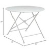Carolina Living Bistro 36" Round Folding Outdoor Table - Umbrella Hole - White - 3 of 4