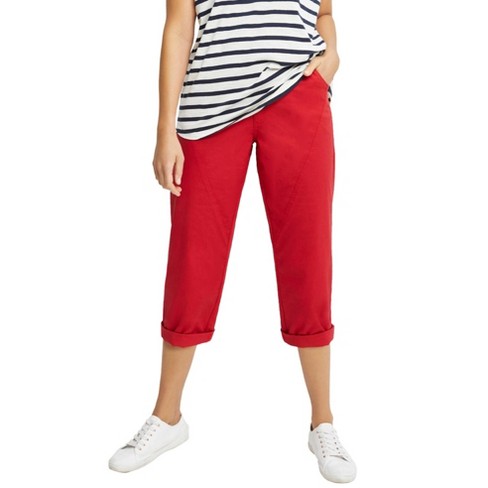 Ellos Women's Plus Size Seamed Capris, 10 - Chili Red : Target