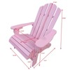 VisioGear Adirondack Chair, Outdoor Adirondack Chair with Wide Armrests, High Back Support Chair for Camping, Pink, 14.76"*17.4*23.62" - 2 of 4
