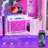 Nasitip 43" L-Shaped Gaming Desk with Drawers and Monitor Stand, Computer Desk with Power Outlets and LED Lights - 3 of 4