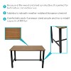 Sunnydaze European Chestnut Patio Dining Table with Steel Frame - 47.25" W x 31.25" D x 29.75" H - 2 of 4