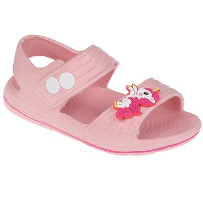 FOAMWALK Toddler Girl's EVA Sandals with Charm Detail- Comfy Sandals for Toddler