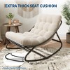 Oversized Papasan Rocking Chair, Papasan Egg Chair with Thick Cushion & Sturdy Metal Frame, Deep Seat Rattan Rocker - 4 of 4