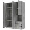 TIRAMISUBEST 3-Door Bedroom Wararobe Closet with 3 Drawers and Hanging Rod, Modern Armoire Clothing Organizer with Storage Shelves - 4 of 4