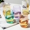 True Vino Decorative Drinking Glasses Wine Tumblers, Wine Glasses Colorful, Stemless Wine Glasses Set of 4 18.5oz Multicolor - 2 of 4