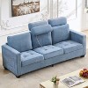 GustoWave Modern Fabric 89" 3 Seater Couch for Living Room, Chenille Upholstered Sofa with Removable Cover and Headrest, Wide Armrest, - 2 of 4