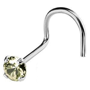 Jewelry Avalanche 22G 14K Gold Nose Screw Nose Stud with Peridot Gemstone - 1 of 2