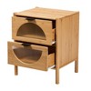 Naresh Bamboo Wood 2 Drawer End Table Natural Brown - Baxton Studio - 3 of 4