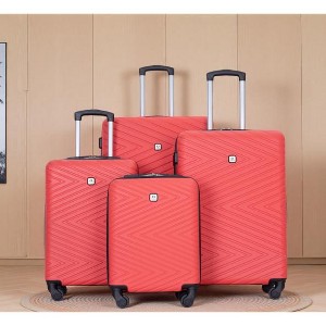 Vynxaria 4-Piece Red ABS Lightweight Luggage Set 16/20/24/28" with Rotating Wheels TSA Lock - 1 of 4