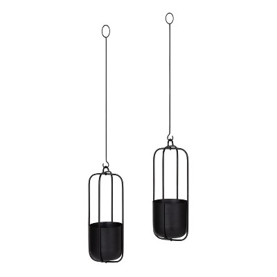Kate and Laurel Nobrey Metal Hanging Planter Set : Target