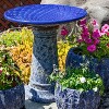 Sunnydaze Rennes Ceramic Bird Bath with Lava Finish -Blue Glazed Bowl with Blue Distressed Ceramic Finish - 22.5" - 3 of 4